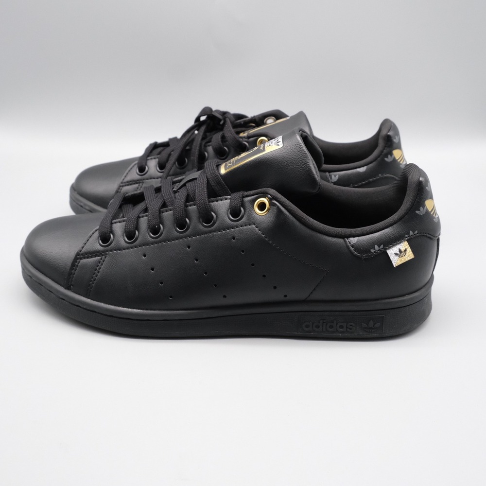 Adidas Stan Smith Sneakers Women Size 9 Black Gold FX5646 Primegreen - Picture 12 of 12